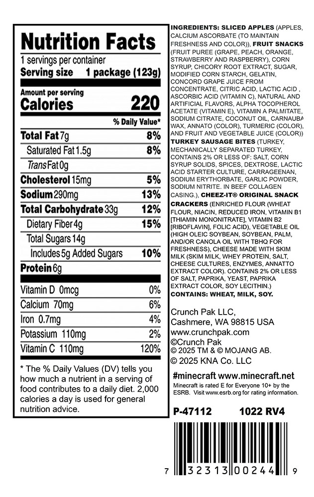 Minecraft Lunch Kitz Label